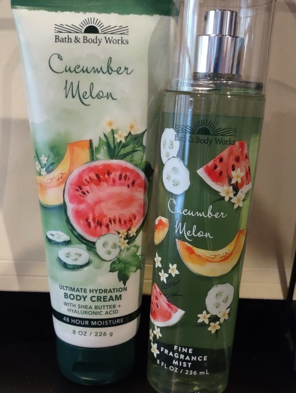 Bath & Body Works Cucumber Melon - Green Body Cream & Fine Fragrance Mist